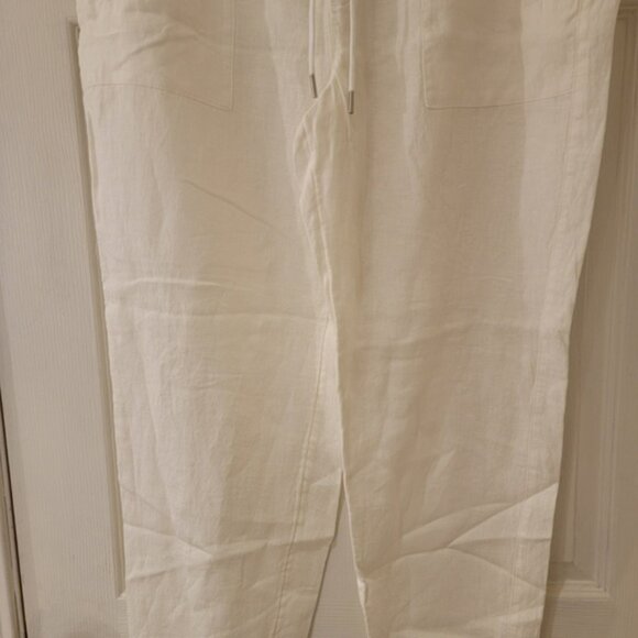 Athleta White Linen Retreat Jogger Pants - Picture 6 of 11